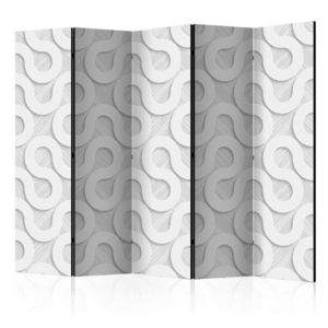 Paraván Grey Spirals Dekorhome 225x172 cm (5-dílný), Paraván Grey Spirals Dekorhome 225x172 cm (5-dílný) obraz