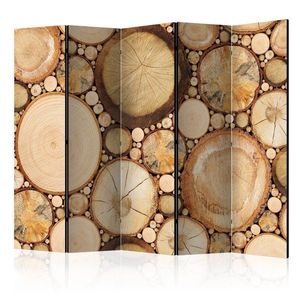 Paraván Wood grains Dekorhome 225x172 cm (5-dílný) obraz