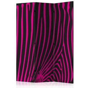 Paraván Zebra pattern (violet) Dekorhome 135x172 cm (3-dílný), Paraván Zebra pattern (violet) Dekorhome 135x172 cm (3-dílný) obraz