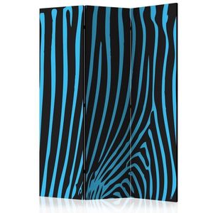 Paraván Zebra pattern (turquoise) Dekorhome 135x172 cm (3-dílný), Paraván Zebra pattern (turquoise) Dekorhome 135x172 cm (3-dílný) obraz