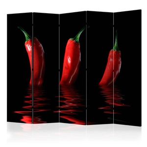 Paraván Chili pepper Dekorhome 225x172 cm (5-dílný) obraz