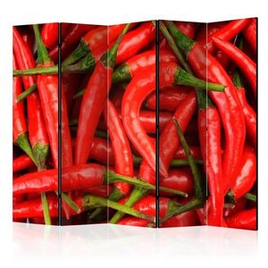 Paraván Chili pepper - background Dekorhome 225x172 cm (5-dílný) obraz