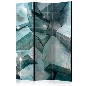 Paraván Concrete Cubes (Green) Dekorhome 135x172 cm (3-dílný) obraz