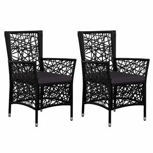 Zahradní židle 2 ks polyratan Dekorhome Černá, Zahradní židle 2 ks polyratan Dekorhome Černá obraz