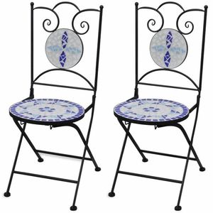Zahradní skládací židle 2 ks Modrá, Zahradní skládací židle 2 ks Modrá obraz