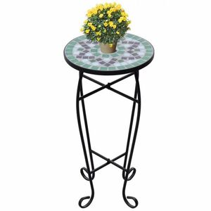 Mozaikový stolek na květiny keramika Dekorhome Zelená, Mozaikový stolek na květiny keramika Dekorhome Zelená obraz