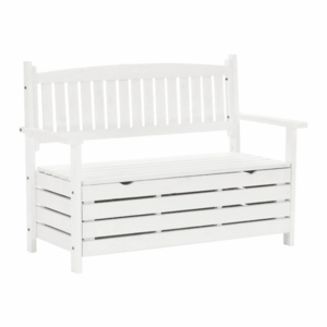 Zahradní lavička DILKA s úložným prostorem Bílá, Zahradní lavička DILKA s úložným prostorem Bílá obraz