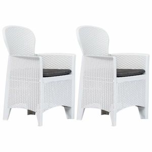 Zahradní židle 2 ks plast Dekorhome Bílá, Zahradní židle 2 ks plast Dekorhome Bílá obraz