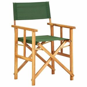Režisérská židle akáciové dřevo Dekorhome Zelená obraz