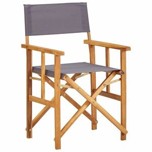 Režisérská židle akáciové dřevo Dekorhome Šedá, Režisérská židle akáciové dřevo Dekorhome Šedá obraz