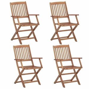 Skládací zahradní židle 4 ks akáciové dřevo Dekorhome, Skládací zahradní židle 4 ks akáciové dřevo Dekorhome obraz