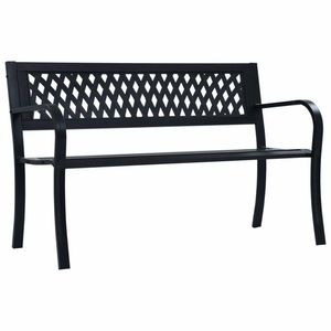 Zahradní ocelová lavička 125 cm černá, Zahradní ocelová lavička 125 cm černá obraz