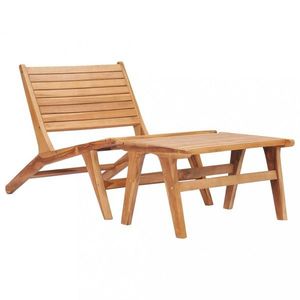 Zahradní židle s podnožkou teakové dřevo Dekorhome, Zahradní židle s podnožkou teakové dřevo Dekorhome obraz