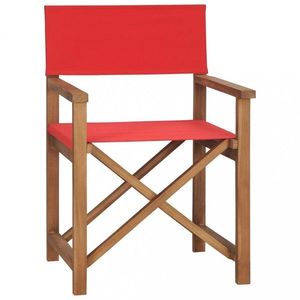 Režisérská židle teakové dřevo Dekorhome Červená obraz