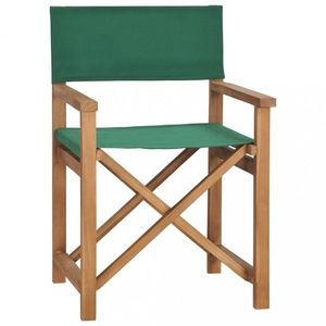 Režisérská židle teakové dřevo Dekorhome Zelená obraz