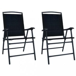 Skládací zahradní židle 2 ks Dekorhome Černá, Skládací zahradní židle 2 ks Dekorhome Černá obraz