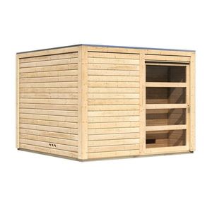 Venkovní finská sauna s předsíní 276 x 276 cm Dekorhome Smrk, Venkovní finská sauna s předsíní 276 x 276 cm Dekorhome Smrk obraz