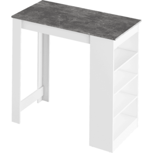 Barový stůl s regálem AUSTEN Bílá / beton, Barový stůl s regálem AUSTEN Bílá / beton obraz
