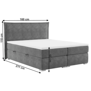 Boxspringová postel MEGAN 160 x 200 cm, Boxspringová postel MEGAN 160 x 200 cm obraz