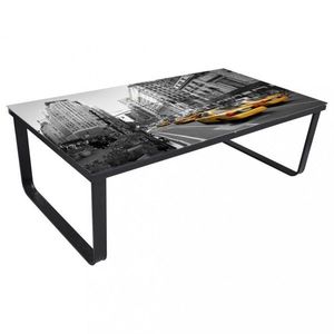 Konferenční stolek s potiskem sklo / kov Dekorhome Město obraz