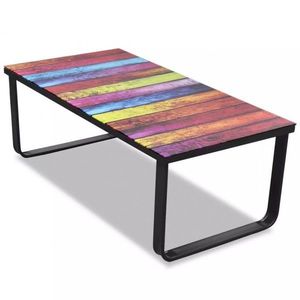 Konferenční stolek s potiskem sklo / kov Dekorhome Barvy, Konferenční stolek s potiskem sklo / kov Dekorhome Barvy obraz