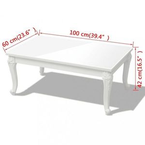 Konferenční stolek bílá vysoký lesk Dekorhome 100x60x42 cm, Konferenční stolek bílá vysoký lesk Dekorhome 100x60x42 cm obraz