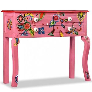 Odkládací stolek ručně malovaný Dekorhome Růžová, Odkládací stolek ručně malovaný Dekorhome Růžová obraz