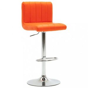 Barová židle umělá kůže / chrom Dekorhome Oranžová obraz
