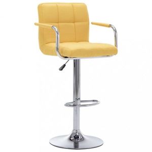 Barová židle látka / chrom Dekorhome Žlutá obraz
