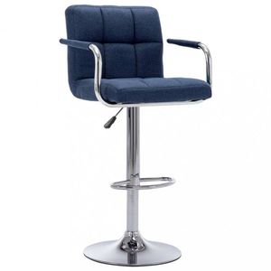 Barová židle látka / chrom Dekorhome Modrá obraz