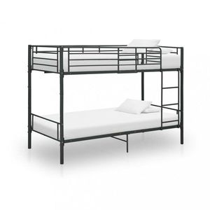 Patrová postel 90x200 cm kov Dekorhome Černá, Patrová postel 90x200 cm kov Dekorhome Černá obraz