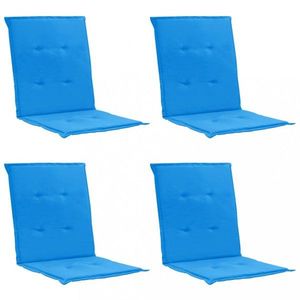 Voděodolné podušky na zahradní židle 4 ks Dekorhome Modrá, Voděodolné podušky na zahradní židle 4 ks Dekorhome Modrá obraz