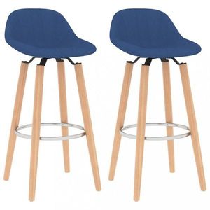 Barové židle 2 ks látka / buk Dekorhome Modrá, Barové židle 2 ks látka / buk Dekorhome Modrá obraz