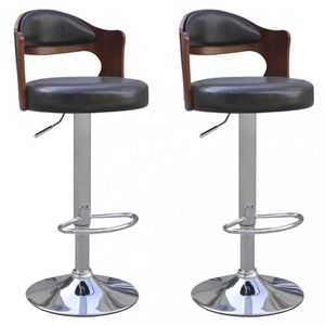 Barové židle 2 ks umělá kůže / dřevo / kov Dekorhome Černá, Barové židle 2 ks umělá kůže / dřevo / kov Dekorhome Černá obraz