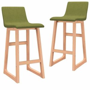 Barové židle 2 ks látka / buk Dekorhome Zelená, Barové židle 2 ks látka / buk Dekorhome Zelená obraz