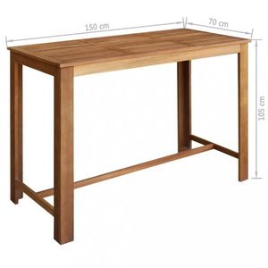 Barový stůl hnědá Dekorhome 150x70 cm, Barový stůl hnědá Dekorhome 150x70 cm obraz