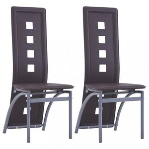 Jídelní židle 2 ks umělá kůže Dekorhome Hnědá, Jídelní židle 2 ks umělá kůže Dekorhome Hnědá obraz