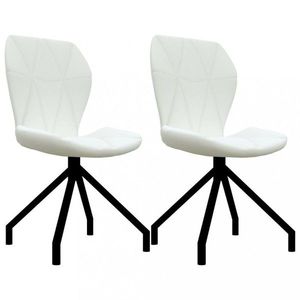 Jídelní židle 2 ks umělá kůže Dekorhome Bílá, Jídelní židle 2 ks umělá kůže Dekorhome Bílá obraz
