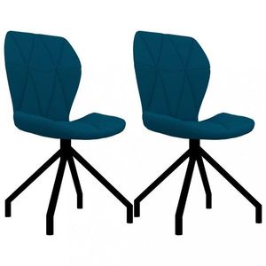 Jídelní židle 2 ks umělá kůže Dekorhome Modrá obraz