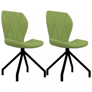 Jídelní židle 2 ks umělá kůže Dekorhome Zelená, Jídelní židle 2 ks umělá kůže Dekorhome Zelená obraz