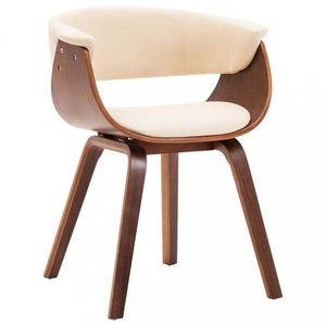 Jídelní židle ohýbané dřevo Dekorhome Hnědá / krémová obraz