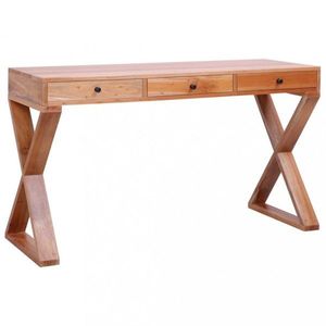 Psací stůl masivní mahagonové dřevo Dekorhome Přírodní, Psací stůl masivní mahagonové dřevo Dekorhome Přírodní obraz