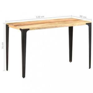 Jídelní stůl masivní dřevo / ocel Dekorhome 120x60x76 cm, Jídelní stůl masivní dřevo / ocel Dekorhome 120x60x76 cm obraz