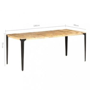 Jídelní stůl masivní dřevo / ocel Dekorhome 180x90x76 cm, Jídelní stůl masivní dřevo / ocel Dekorhome 180x90x76 cm obraz