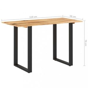 Jídelní stůl masivní dřevo / ocel Dekorhome 118x58x76 cm, Jídelní stůl masivní dřevo / ocel Dekorhome 118x58x76 cm obraz