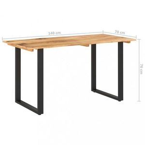 Jídelní stůl masivní dřevo / ocel Dekorhome 140x70x76 cm, Jídelní stůl masivní dřevo / ocel Dekorhome 140x70x76 cm obraz