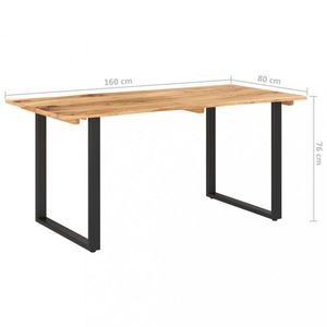 Jídelní stůl masivní dřevo / ocel Dekorhome 160x80x75 cm, Jídelní stůl masivní dřevo / ocel Dekorhome 160x80x75 cm obraz
