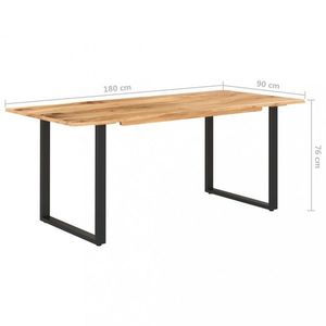 Jídelní stůl masivní dřevo / ocel Dekorhome 180x90x76 cm, Jídelní stůl masivní dřevo / ocel Dekorhome 180x90x76 cm obraz