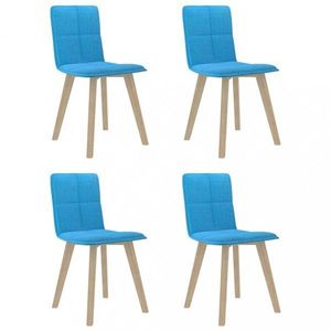 Jídelní židle 4 ks látka / buk Dekorhome Modrá, Jídelní židle 4 ks látka / buk Dekorhome Modrá obraz