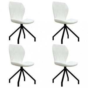 Jídelní židle 4 ks umělá kůže Dekorhome Bílá, Jídelní židle 4 ks umělá kůže Dekorhome Bílá obraz
